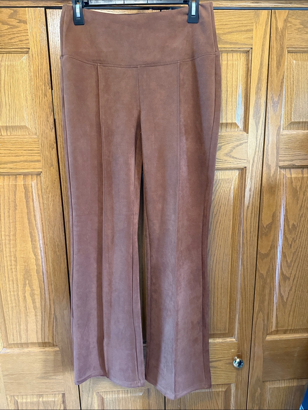 Liverpool Brown Wide-Leg Faux Suede Pants